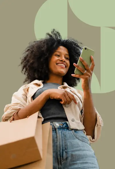 Woman using member rewards while shopping