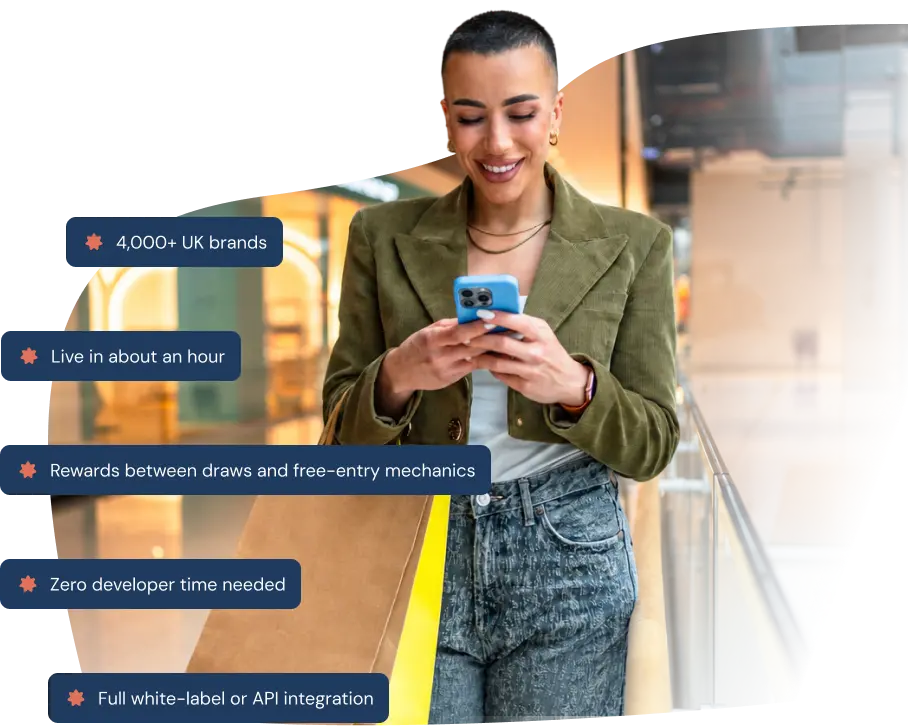 Shopper using a branded competition rewards platform