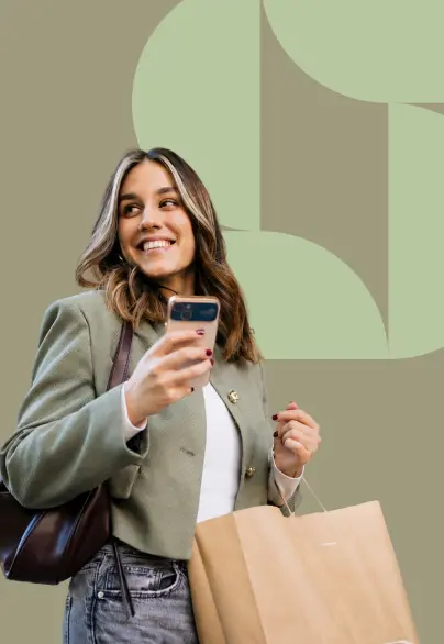 Woman using employee shopping rewards