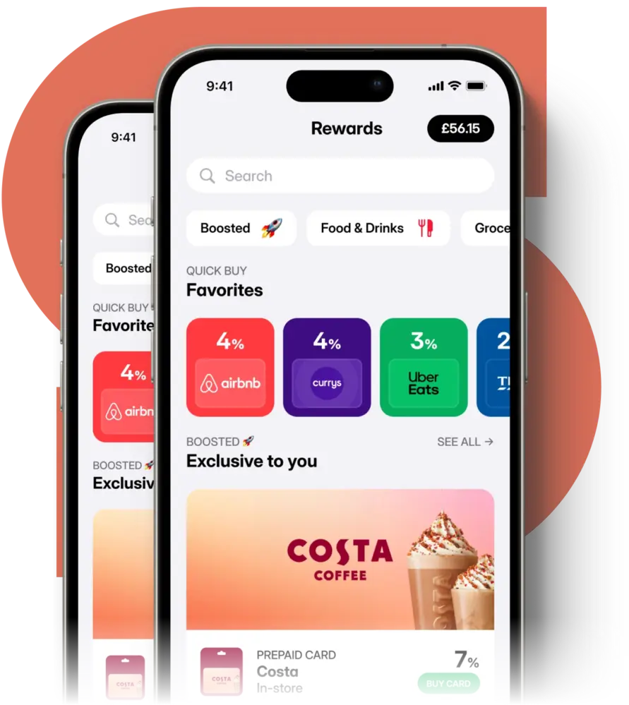 Mobile rewards platform showing retailer offers