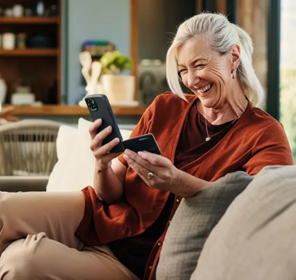 Customer using a digital rewards app and payment card
